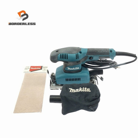 ☆中古品☆makita マキタ 100V 仕上サンダー BO3710 ダストバッグ 未使用ペーパー付 コード式 仕上げサンダー 研磨機117917