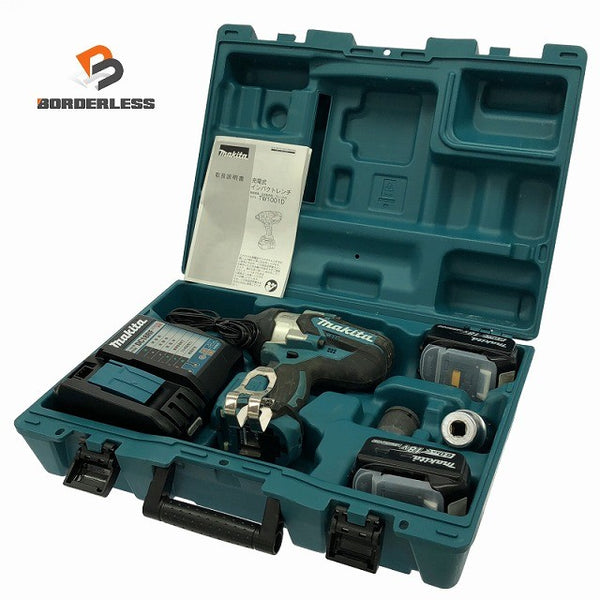 ☆美品☆makita マキタ 18V 充電式インパクトレンチ TW1001DRGX バッテリー2個(18V 6.0Ah) 充電器付き 電動工具132665 - 1