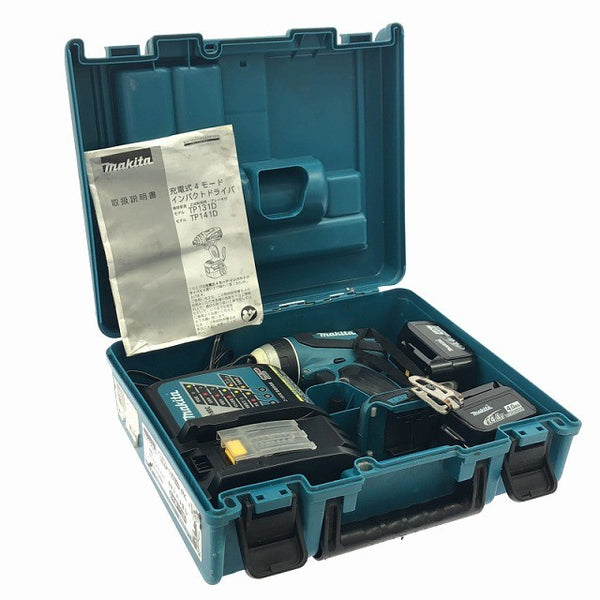 ☆中古品☆makita マキタ 14.4V 充電式4モードインパクトドライバ TP131DRMX バッテリー2個(4.0Ah)充電器 ケース付138129 - 2