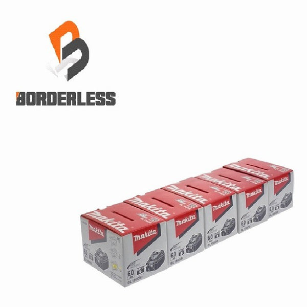 ☆未使用品5個セット☆makita マキタ 18V 6.0Ah 純正 リチウムイオンバッテリー BL1860B 残量表示付 リチウムイオン電池 蓄電池135138 - 1