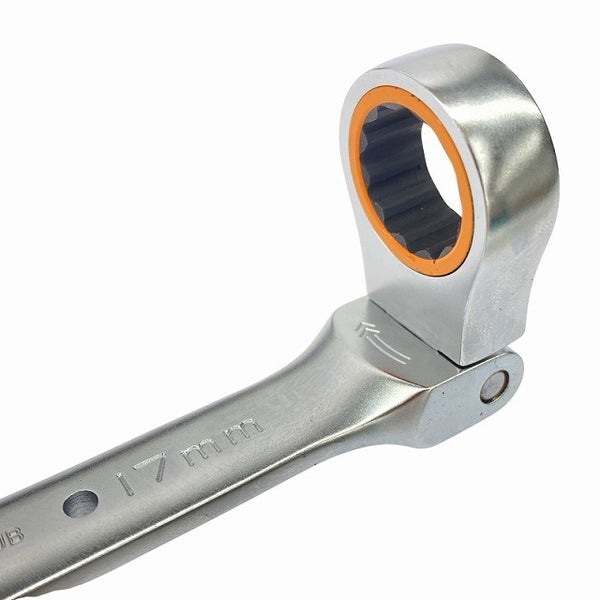 ☆未使用品☆TOP トップ工業 首振りラチェットコンビセット FRC-10000S 工具袋入り 7mm～24mm スパナセット131681 - 10