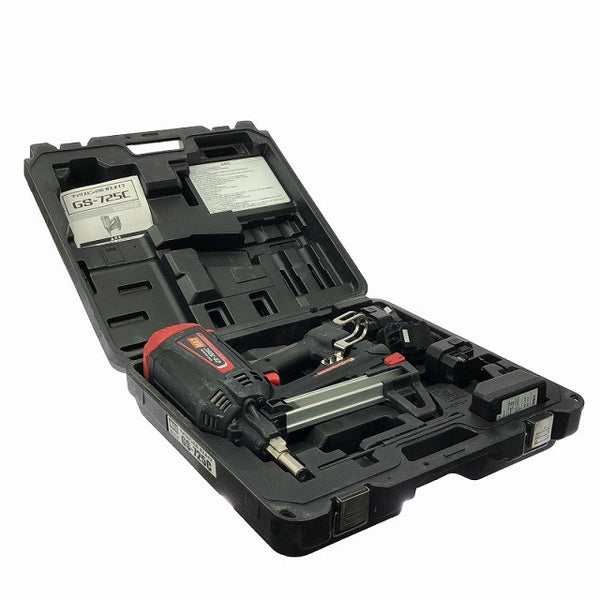 ☆中古品☆MAX マックス ガスネイラ GS-725C バッテリー3個(6V 1.5Ah) 充電器 ケース付 ガス銃 鋲打ち機 ピン打機131365 - 2