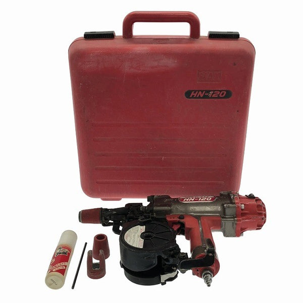 ☆中古品☆ MAX マックス 65mm 高圧コンクリートピンネイラ HN-120 本体+パーツ+ケース 釘/クギ ねじ/ネジ エアーツール - 3