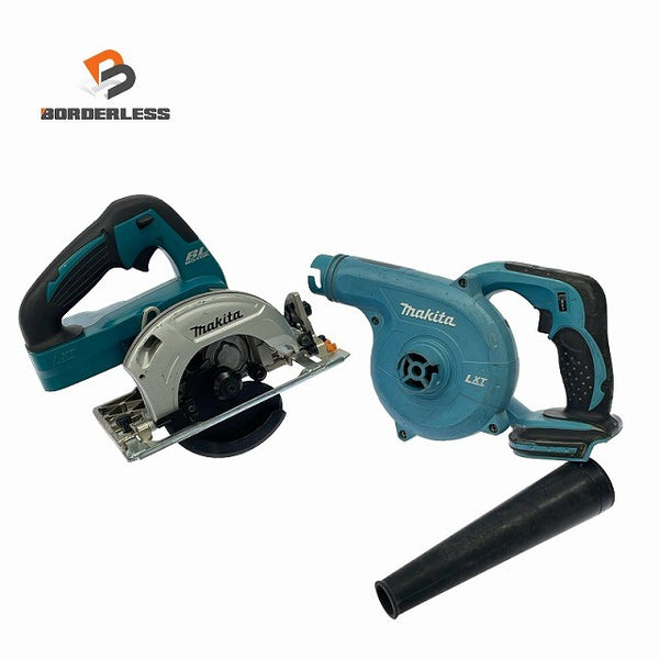 ☆中古品 2点セット☆makita マキタ 18V 125mm 充電式マルノコ HS471D 替刃付き 青 充電式ブロワー UB182D 本体のみ129565 - 1