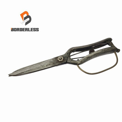 ☆中古品☆おの義 片手刈込鋏 ガード付 金止 全長約260mm 刃長約115mm 葉刈兼用 手造り 義一作 植木鉢 剪定鋏 園芸用 はさみ ハサミ 116400116400