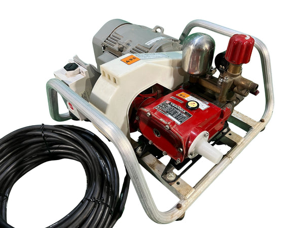 ☆中古品☆ハツタ 初田工業 200V モーターセット動噴 LP300DX-LK モータ(日立 2.2kW TFO-LK 4P) 本体(YS300DX) 高圧動力噴霧機131595 - 4