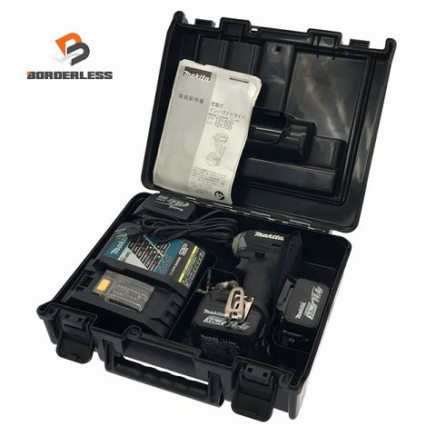 ☆中古品☆ makita マキタ 14.4V 充電式インパクトドライバー TD160DRFXB 黒/ブラック バッテリー3個(3.0Ah)充電器+パーツ+ケース123974