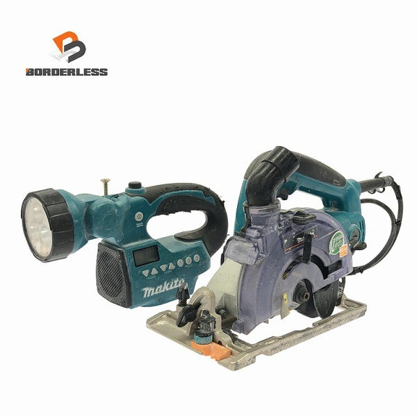 ☆中古品2点セット☆makita マキタ 100V 125mm 防じんマルノコ 5205FX 14.4V/18V 充電式ライト付ラジオ MR050D 防塵マルノコ127651 - 1