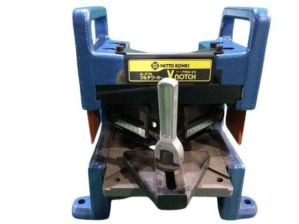 ☆中古品セット☆NITTO 日東工器 ポータブルマルチワーカー PMW-24用 Vノッチダイセット 油圧ポンプ HPS-10(200V) アングル加工機 - 2