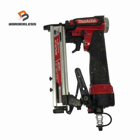 ☆中古品☆makita マキタ 高圧 エアタッカー AT425HE 赤 ステープル幅J線4mm 長さ25mm エアータッカー エア工具129707