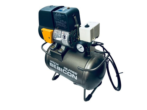 ☆中古品☆ HITACHI 日立 100V 常圧コンプレッサー  スーパーオイルフリーベビコン 0.2LP-7S BEBICON エアーコンプレッサー133606 - 0