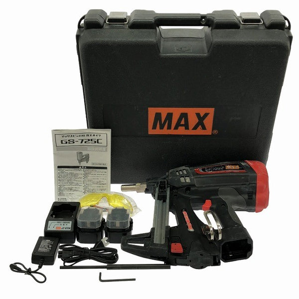 ☆中古品☆MAX マックス 6V 充電式ガスネイラ GS-725C バッテリ2個(1.5Ah) 充電器 ケース付 ガス式鋲打ち機 ガスピン打ち機133537 - 3