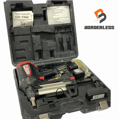 ☆中古品☆ MAX マックス 6V 38mm ガスネイラ GS-738C バッテリー2個(6V 1.5Ah)充電器+パーツ+ケース ピン打ち機/くぎ打機/クギ 111934111934 - 0