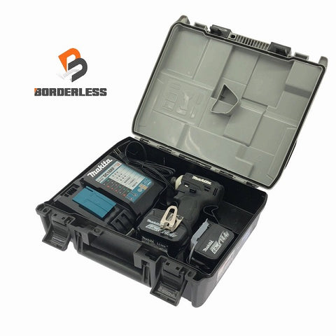 ☆比較的綺麗☆makita マキタ 14.4V 充電式インパクトドライバ TD162DRGXB 黒 バッテリー2個(14.4V 6.0Ah) 充電器 ケース付
