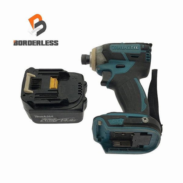 ☆中古品☆makita マキタ 18V 充電式インパクトドライバ TD148D 青/ブルー バッテリー1個(14.4V 4.0Ah)付き 電動工具 - 1