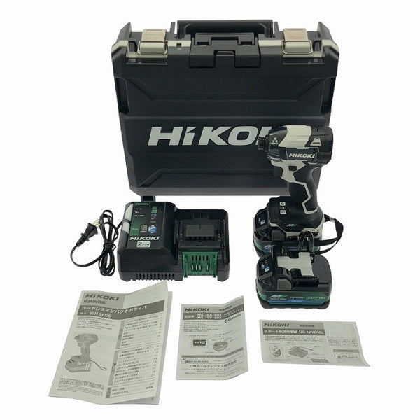 ☆未使用品☆ HIKOKI ハイコーキ 36V コードレスインパクトドライバー WH36DD(2XHSZ)(FW) 白/フロスティホワイト フルセット - 3