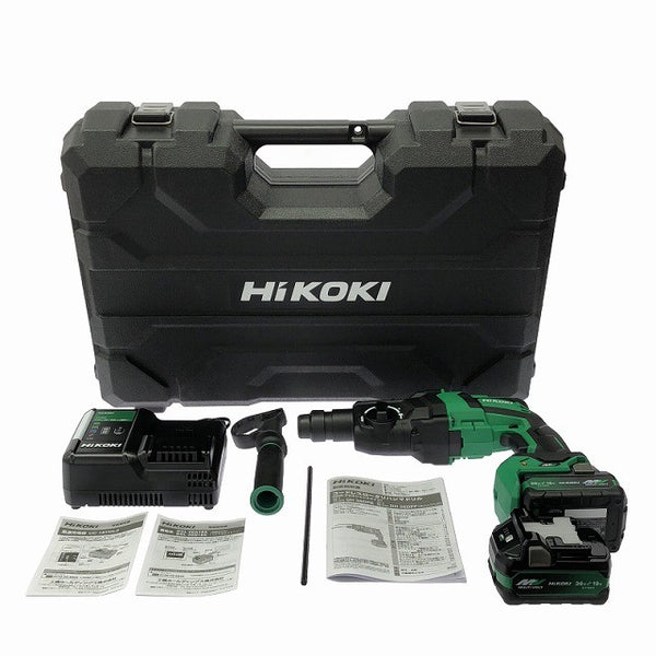 ☆未使用品☆ HIKOKI ハイコーキ 28mm 36V コードレスロータリハンマドリル DH36DPE(2XPZ) バッテリ2個 充電器 ケース付129204 - 3