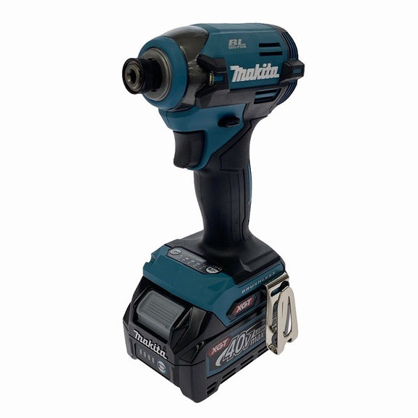 ☆未使用品☆makita マキタ 40Vmax 充電式インパクトドライバー TD003GRAX 青/ブルー バッテリー2個(2.0Ah) 充電器 ケース付129497 - 4