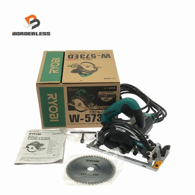 ☆未使用品☆RYOBI リョービ 100V 147mm 電子丸ノコ W-573ED 左傾斜仕様 コード式 電子マルノコ 電子丸のこ 電子丸鋸 切断機128415 ☆未使用品☆RYOBI リョービ 100V 147mm 電子丸ノコ W-573ED 左傾斜