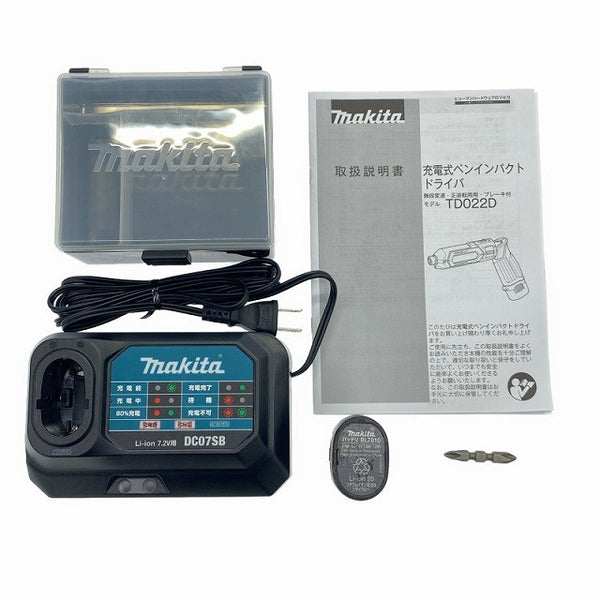 ☆中古品☆makita マキタ 7.2V 充電式ペンインパクトドライバー TD022D 黒 バッテリ1個(1.0Ah) 充電器 ケーｽ付 コードレス120213 - 10