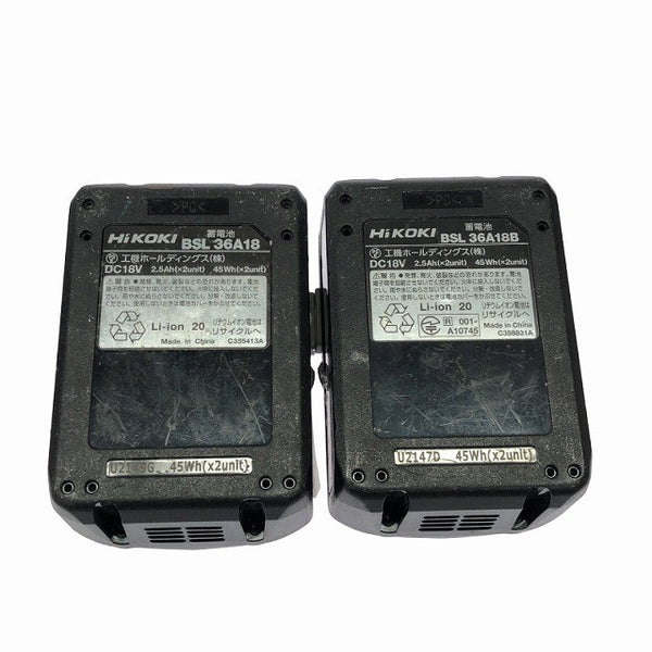 ☆中古品☆HIKOKI ハイコーキ 36V コードレスインパクトドライバ WH36DC 限定色(黒+金) バッテリ2個 充電器付 締付け 電動工具134227 - 10