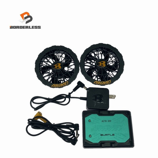 ☆比較的綺麗☆BURTLE バートル 30V エアークラフト専用バッテリーファンセット AC10(マリーン)+AC10-1(ブラック)+充電器+コード133837 - 1