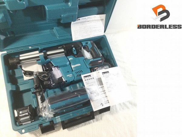 ☆未使用品☆makita マキタ 40Vmax 充電式ハンマドリル HR008GRMXV バッテリ2個(4.0Ah) 充電器 集じんシステム ケース付125355 - 2