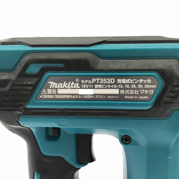 ☆中古品☆makita マキタ 18V 35mm 充電式ピンタッカ PT353D 本体のみ コードレス ピンネイラ ピン釘打機 ピン釘打ち機 電動工具133525 - 7