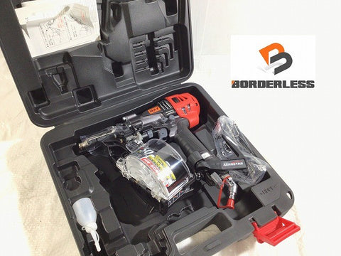 ☆未使用品☆MAX マックス 50mm 高圧コイルネイラ HN-50N4(D)-G クールグレー ケース付 エアー ロール 釘打機 釘打ち機122007 - 0