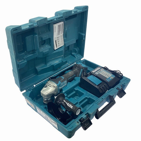 ☆中古品※バッテリ無し☆makita マキタ 18V 125mm 充電式ディスクグラインダー GA518D 充電器 DC18RF ケース付 研磨 研削131362 - 0
