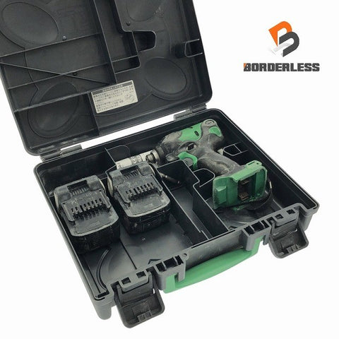 ☆中古品☆HITACHI 日立工機 14.4V コードレスインパクトドライバー WH14DSL2 バッテリ2個(14.4V3.0Ah) ケース付 充電式114927 - 0