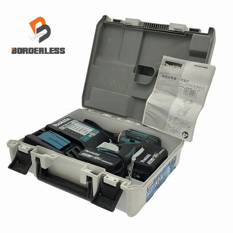 ☆中古品☆makita マキタ 18V 充電式インパクトドライバー TD149DRFX 青/ブルー バッテリー2個(18V 3.0Ah)充電器+ケース111928
