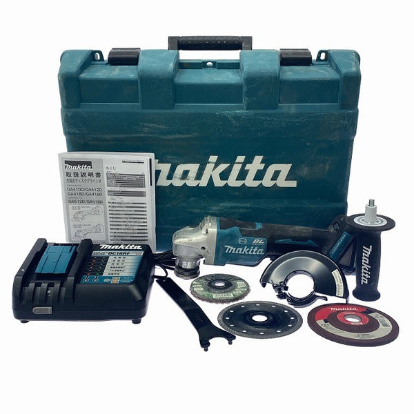 ☆中古品※バッテリ無し☆makita マキタ 18V 125mm 充電式ディスクグラインダー GA518D 充電器 DC18RF ケース付 研磨 研削131362 - 3