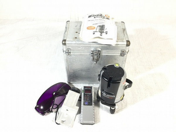 ☆中古品☆TAJIMA タジマ オートレーザー墨出し器 AL-KY 受光器 三脚2本 ケース付 レーザーライン短・横119004 - 2
