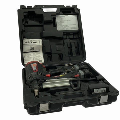 ☆中古品☆ MAX マックス 6V 38mm ガスネイラ GS-738C バッテリー2個(6V 1.5Ah)充電器 ケース付 ピン打ち機/くぎ打機/クギ129727 - 0
