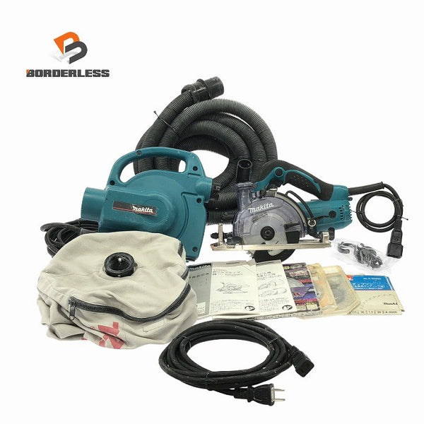 ☆中古品セット☆makita マキタ 100V 小型集じん機 450 防じんマルノコ KS5200FX ホース＋ダストバッグ付 集塵機 防塵マルノコ125240 - 1