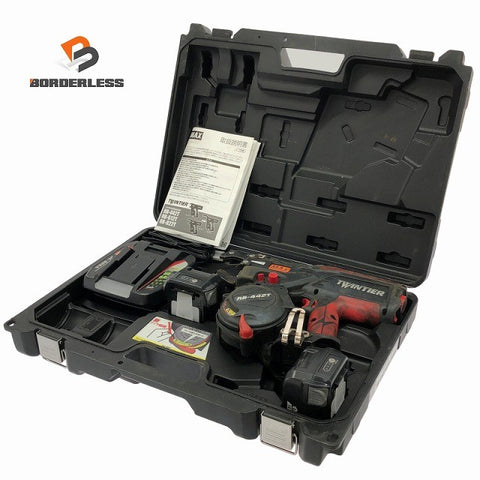 ☆中古品☆MAX マックス 14.4V 鉄筋結束機 ツインタイア RB-442T-B2C/1450A バッテリ2個(5.0Ah)充電器 ケース付 2026年製136767