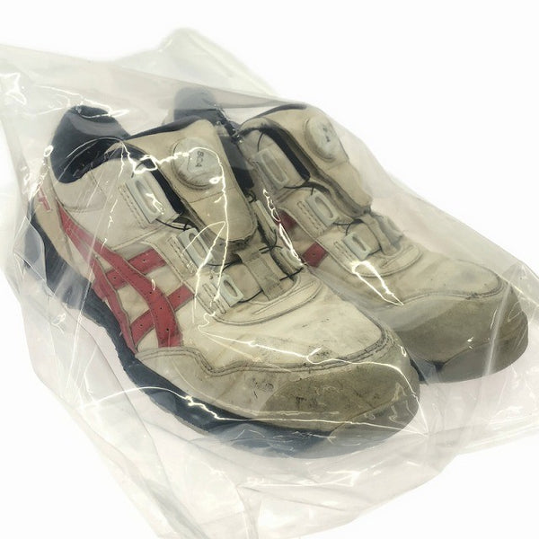 ☆中古品☆asics アシックス WINJOB/ウィンジョブ CP306 BOA 1273A029 ホワイト×クラシックレッド 26.5cm 安全靴 作業靴131032 - 3