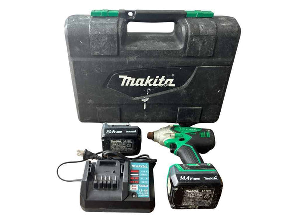 ☆中古品☆ makita マキタ 14.4V 充電式インパクトドライバ M695DWX バッテリー 2個 充電器 ケース コードレス - 3