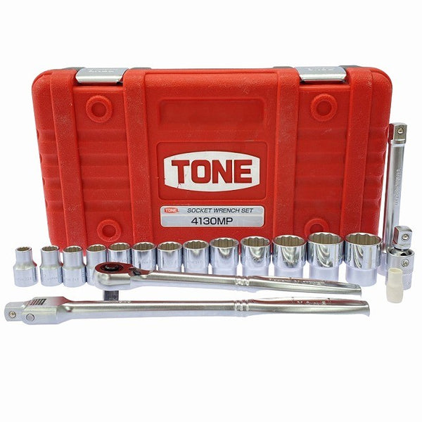 ☆極美品☆ TONE トネ ソケットレンチセット工具17点 4130MP ボルト ナット 締付け ハンドツール ハンド工具 手工具129004 - 3