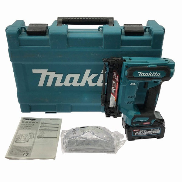 ☆中古品※コメント必読☆makita マキタ 40Vmax 充電式タッカ ST001G バッテリー1個(BL4040) ゴーグル ケース付 コードレスタッカー135012 - 3