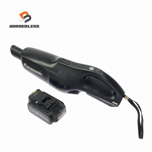 ☆中古品☆Panasonic パナソニック 14.4V/18V 工事用充電クリーナー EZ37A3 黒 バッテリ1個(18V5.0Ah)付 充電式 コードレス136162 - 1