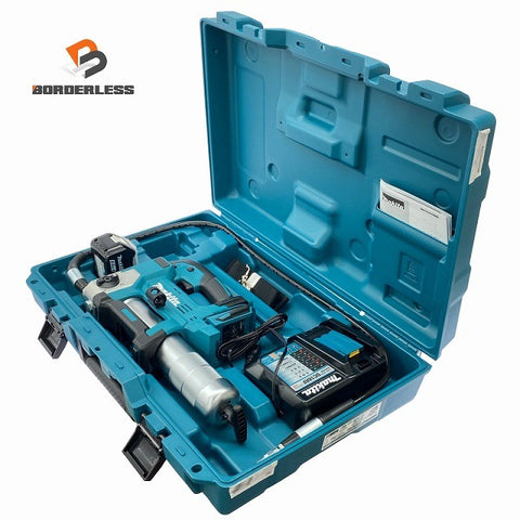 ☆未使用☆makita マキタ 18V 充電式グリスガン GP180DRG  本体+バレル+バッテリ2個(6.0Ah) コードレス グリースガン134297