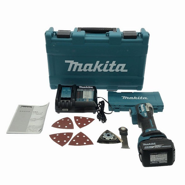 ☆美品☆makita マキタ 18V 充電式マルチツール TM52DRG バッテリ1個(18V 6.0Ah) 充電器 ケース付 コードレス カットソー - 3