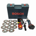 ☆中古品☆BOSCH ボッシュ 14.4V 100mm 充電式ディスクグラインダー GWS 14.4V/GWS14.4V バッテリ2個 充電器 刃複数付き129069 - 3
