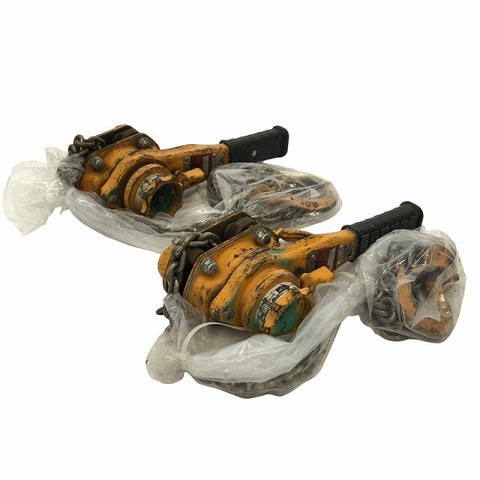 ☆比較的綺麗2本セット☆KITO キトー レバーブロック L5形 LB008 荷重0.8ton/800kg 揚程1.5m レバーホイスト ガッチャ125696 - 0