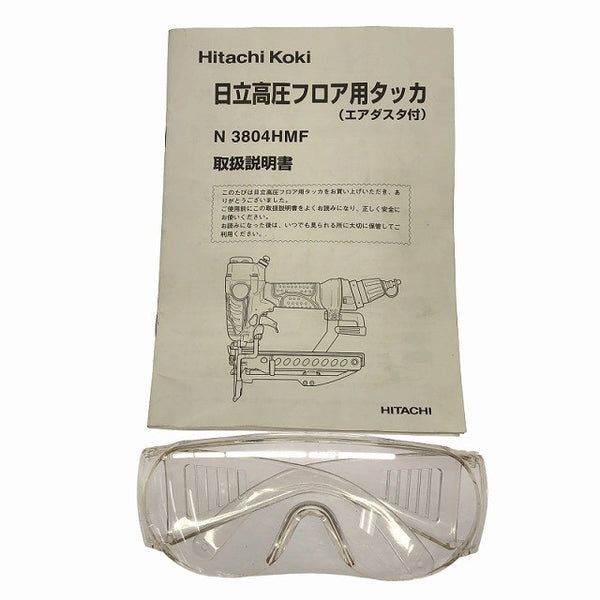 ☆中古品☆HITACHI 日立工機 常圧 38mm フロア用タッカー N3804MF ゴーグル ケース付 フロアタッカー エアータッカ129763 - 10