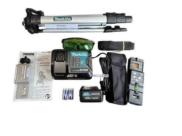 ☆未使用品 セット☆makita マキタ フルライン 墨出し器 SK507GDZN 三脚 バッテリー 充電器 受光機器 ケース ダイレクトグリーン - 2