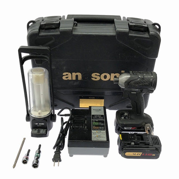 ☆中古品☆ Panasonic パナソニック 14.4V/18V 充電インパクトドライバー EZ76A1 本体+バッテリー2個(3.0/4.2Ah)充電器+パーツ+ケース128643 - 3