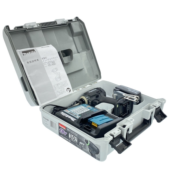☆美品☆makita マキタ 18V 充電式インパクトドライバー TD149D 黒/ブラック バッテリ1個(3.0Ah) 充電器 ケース付 コードレス118452 - 2